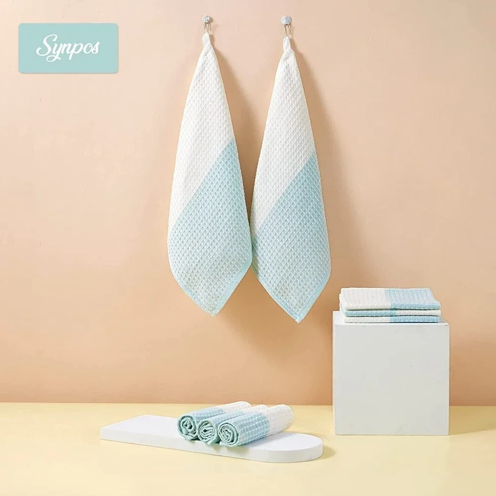 SYNPOS 8 Pack Newborn Bamboo Baby Washcloths 2 Layer Ultra Soft Absorbent 10